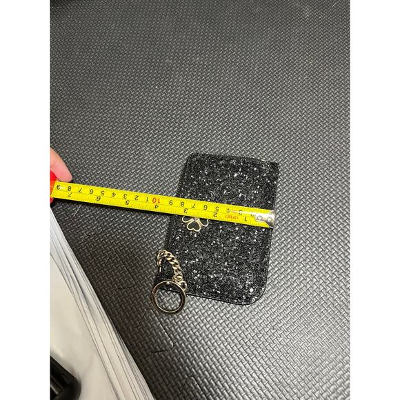 KATE‎ SPADE NEW YORK ODETTE SMALL L-ZIP BLACK GLITTER CARD HOLDER - Picture 7 of 8